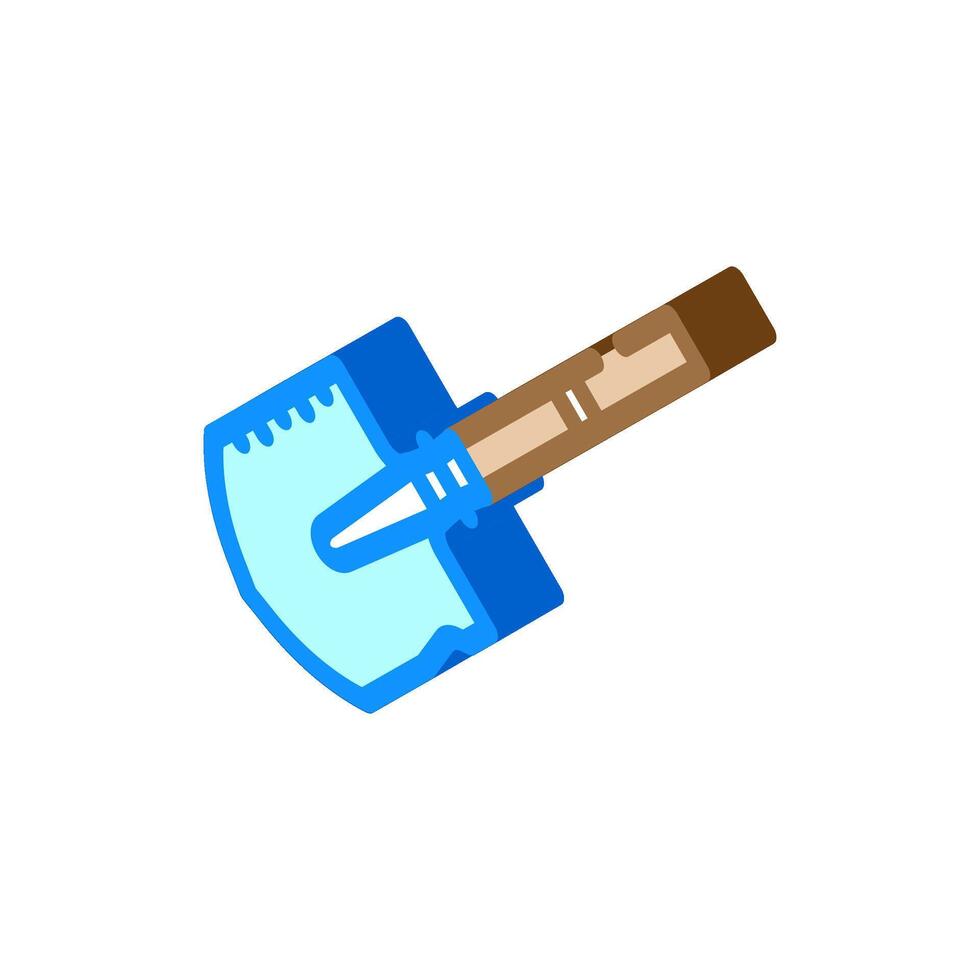 backpacking shovel titanium ultralight isometric icon illustration vector