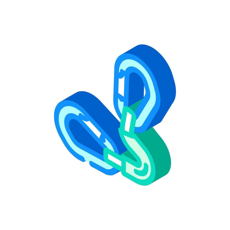 gear hooks titanium ultralight isometric icon illustration vector