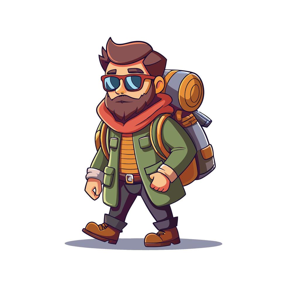 Bold Trendy Outdoor Explorer Model Illustrate Fashion 2 vector