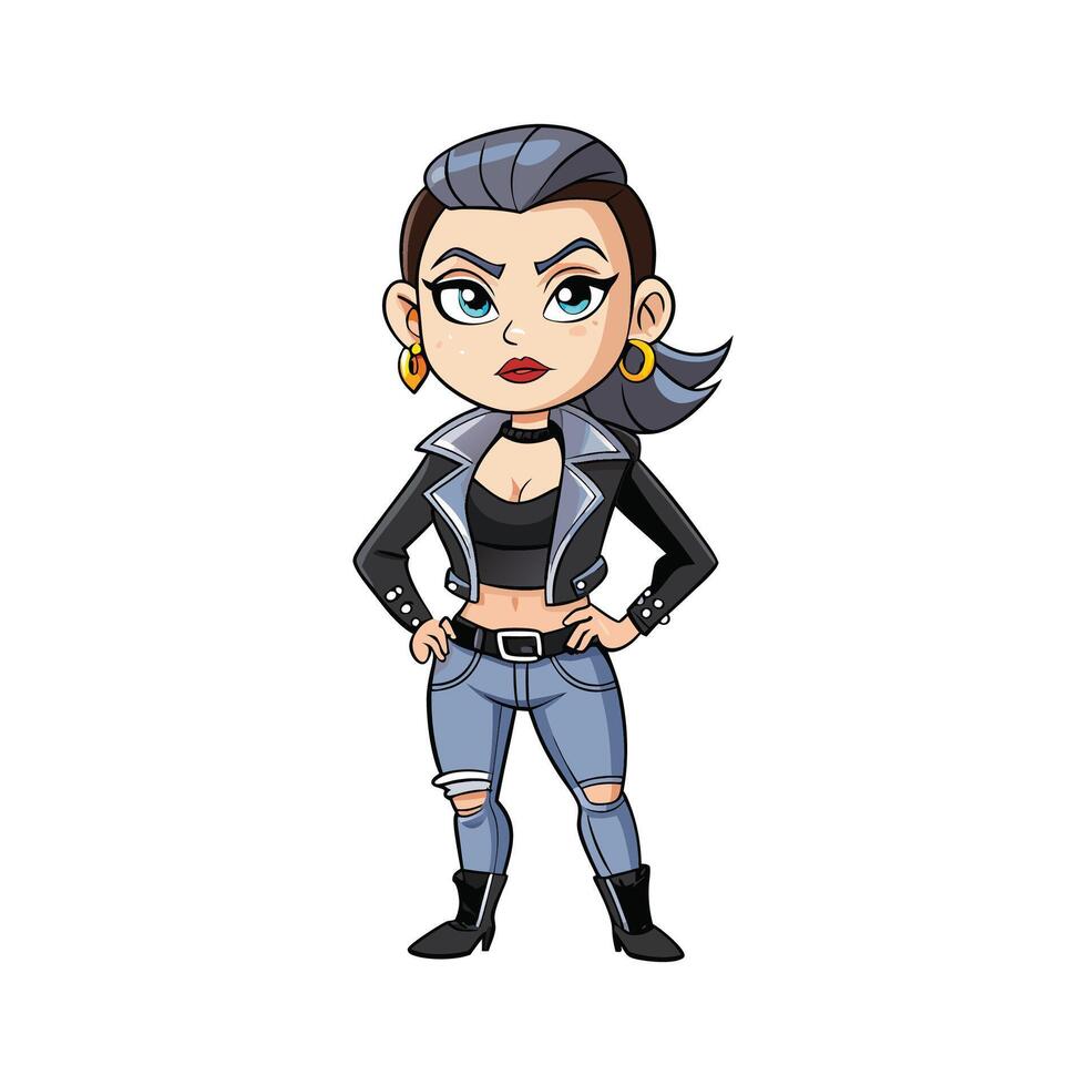 Trendy Urban Edgy Fashion Model Design 2 vector