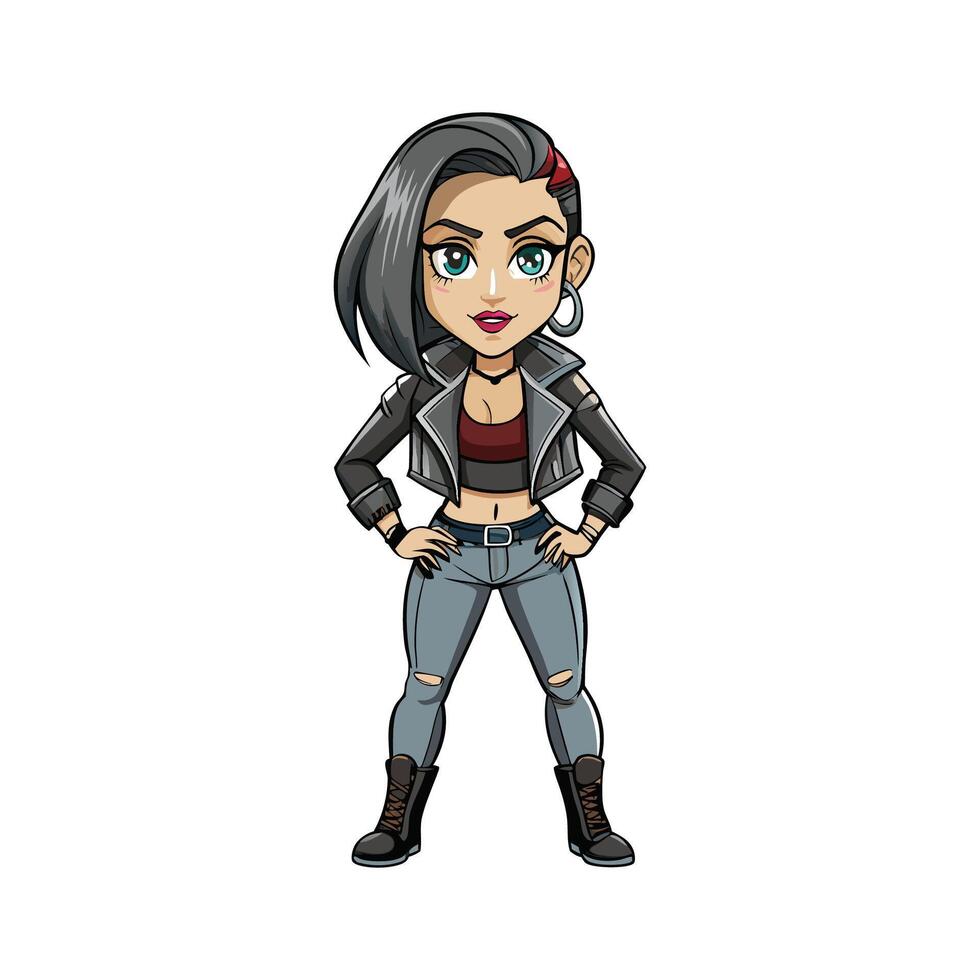 Bold Urban Edgy Fashion Model Design vector