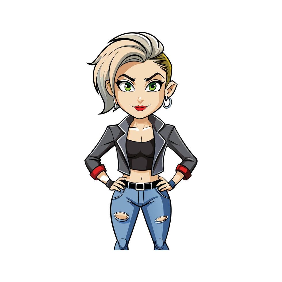 Elegant Urban Edgy Fashion Model Design 3 vector
