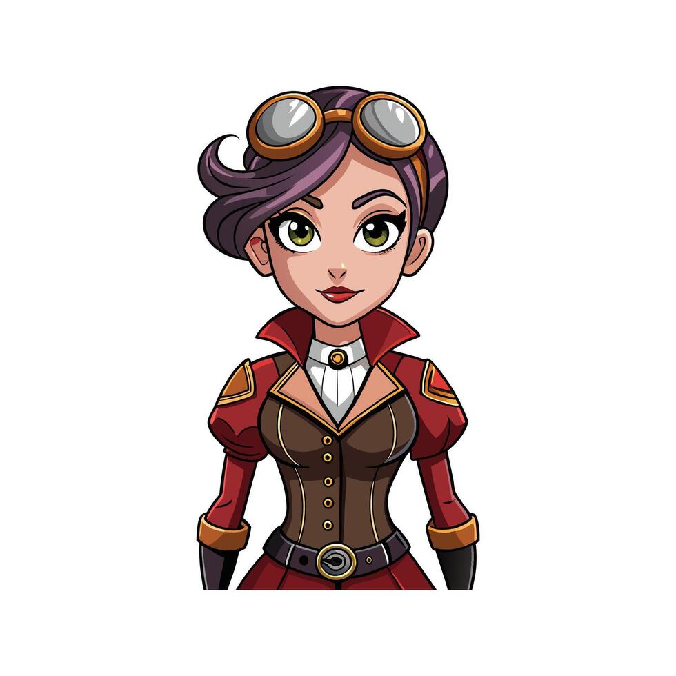 Elegant Victorian Steampunk Model Design Fashion 1 vector