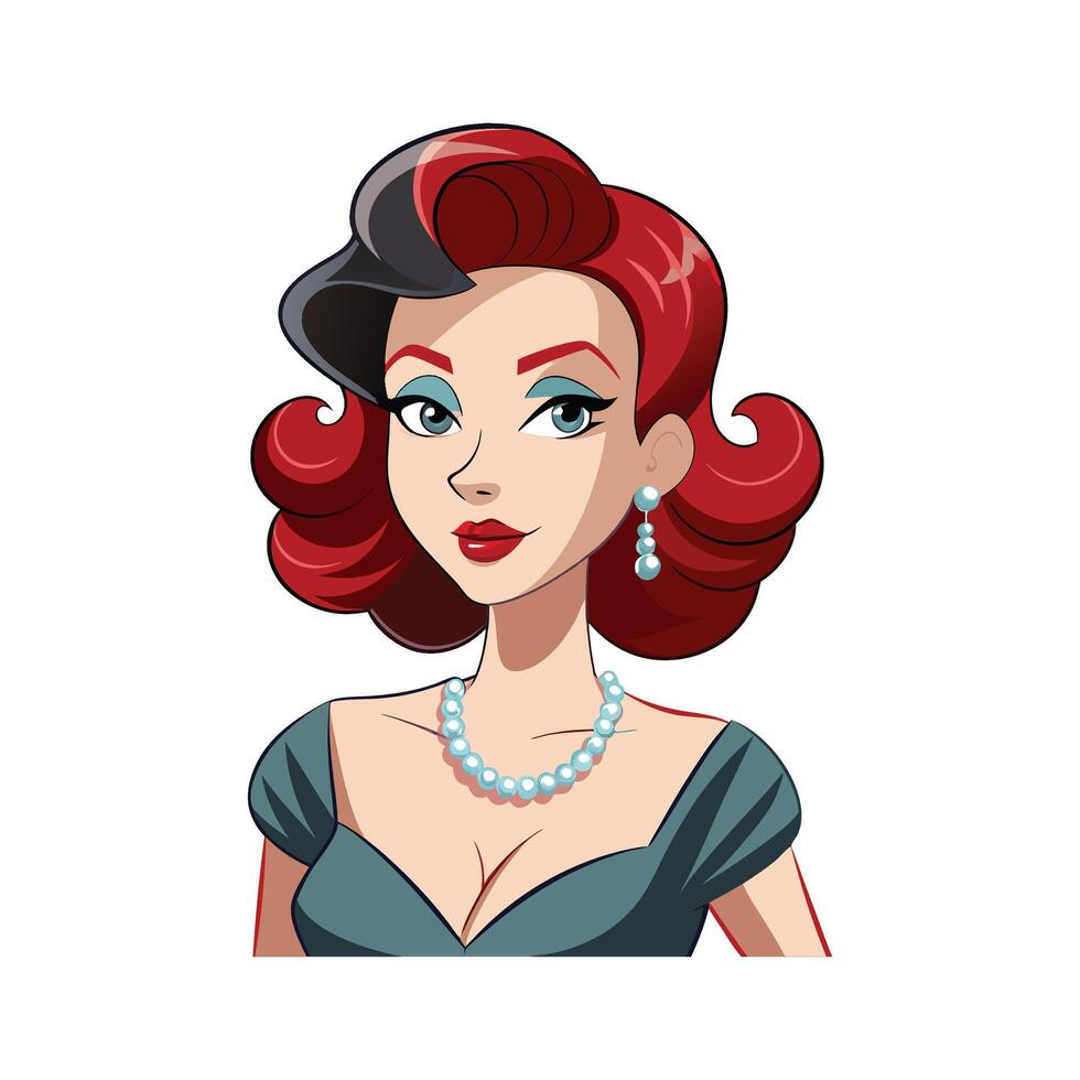 Trendy Vintage Hollywood Glam Fashion Model Design 1 vector