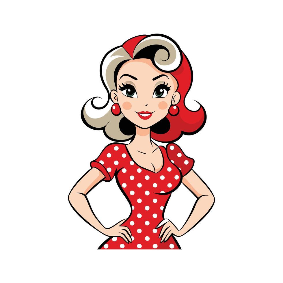 Chic Vintage PinUp Model Create Fashion Model Cart 1 vector