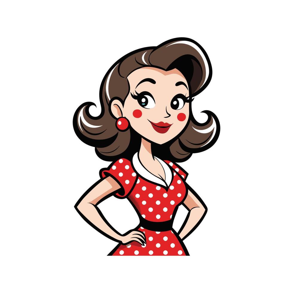 Bold Vintage PinUp Model Create Fashion Model Cart 2 vector