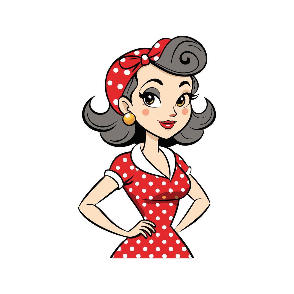 Elegant Vintage PinUp Model Create Fashion Model Cart 3 vector