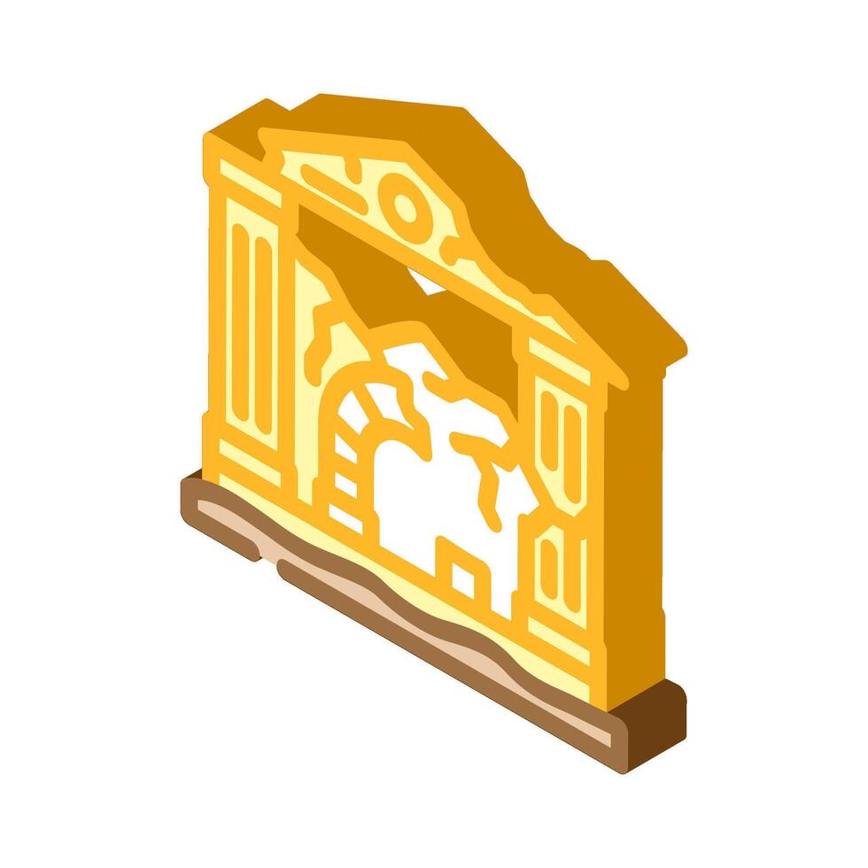 ancient ruins geographical discoveries isometric icon illustration vector