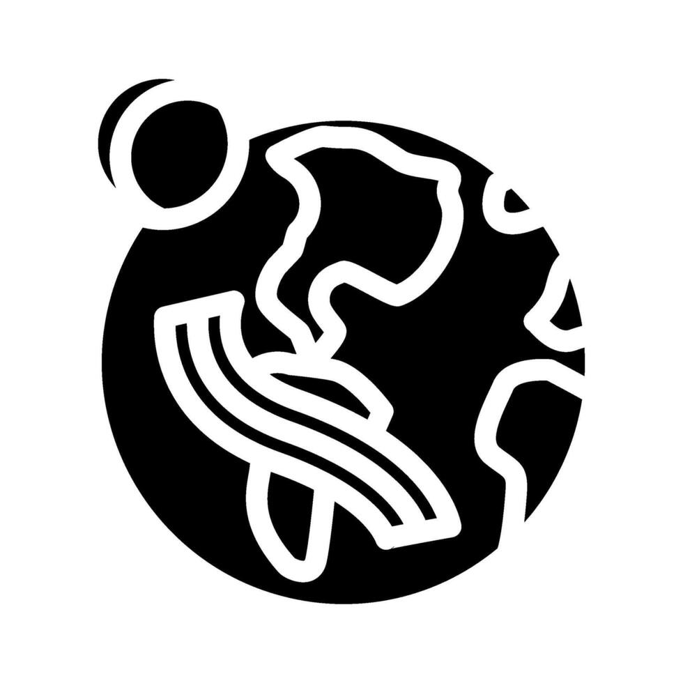 solar eclipse navigation geographical glyph icon illustration vector