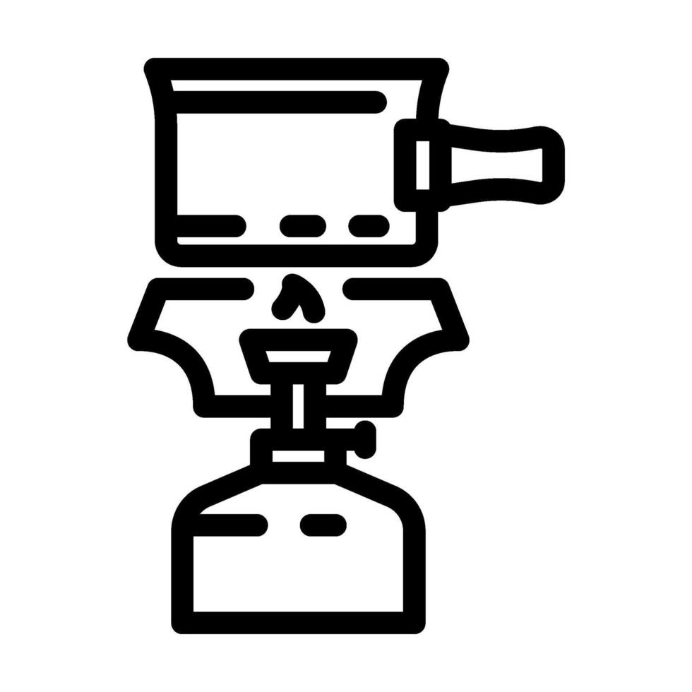 compact camping stove ultralight trekking line icon illustration vector