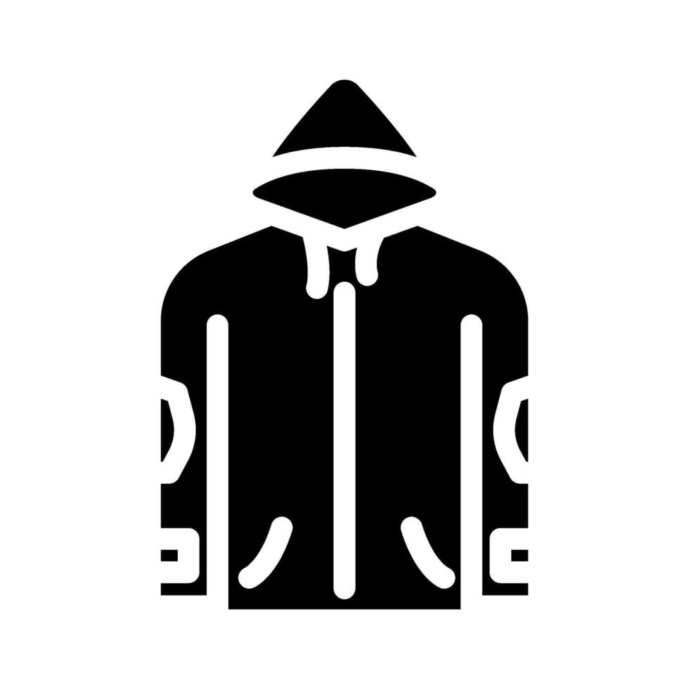 lightweight rain jacket ultralight trekking glyph icon illustration vector