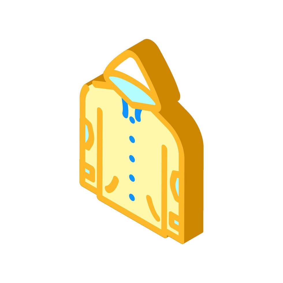 lightweight rain jacket ultralight trekking isometric icon illustration vector