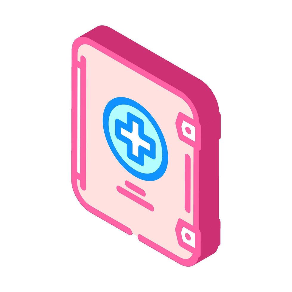 compact first aid kit ultralight hiking isometric icon illustration vector
