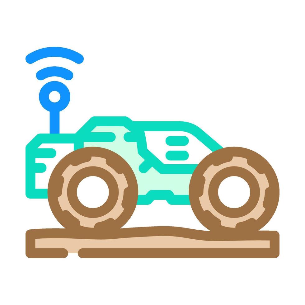 autonomous tractor robot harvests color icon illustration vector
