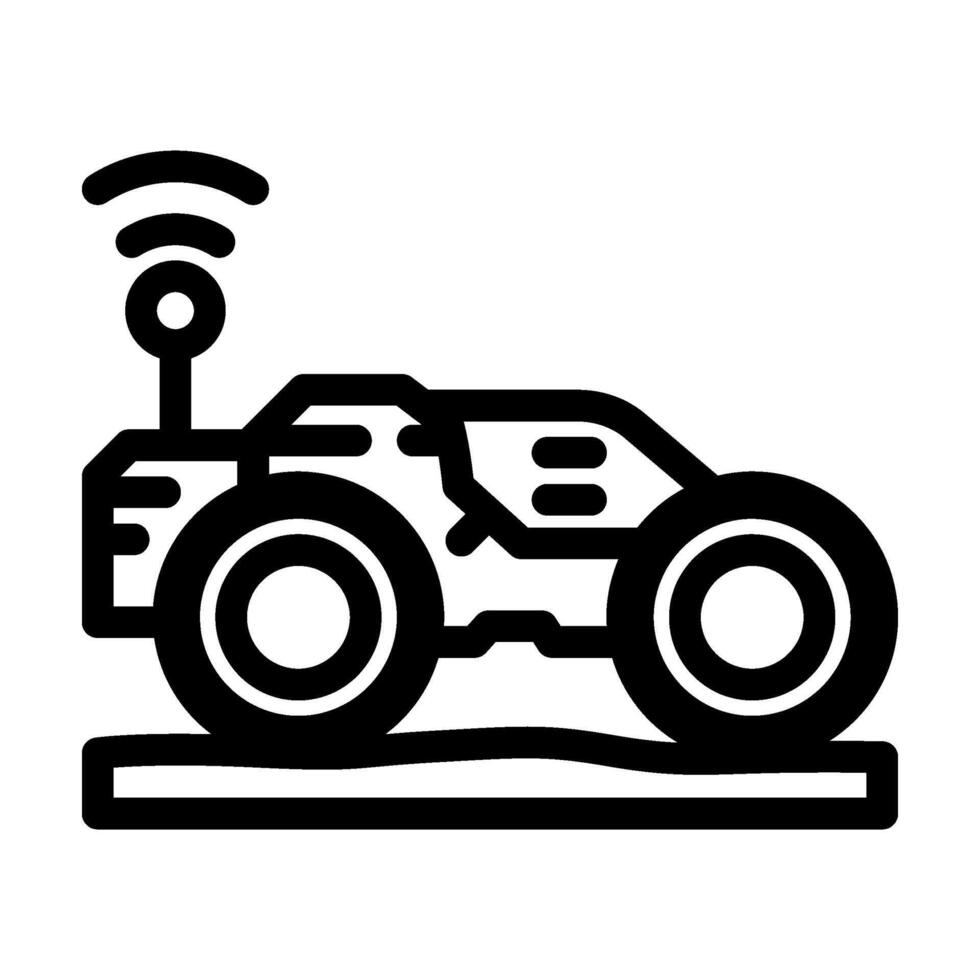 autonomous tractor robot harvests line icon illustration vector