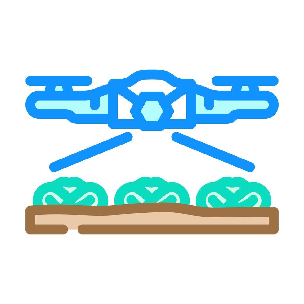 crop monitor drone robot harvests color icon illustration vector