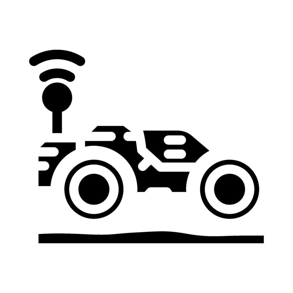 autonomous tractor robot harvests glyph icon illustration vector