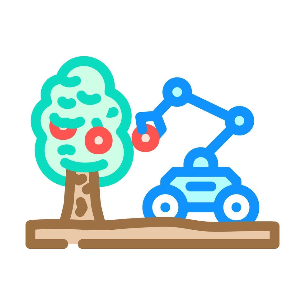 robotic arm crops robot harvests color icon illustration vector