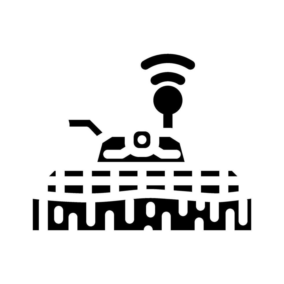 harvesting combine robot harvests glyph icon illustration vector