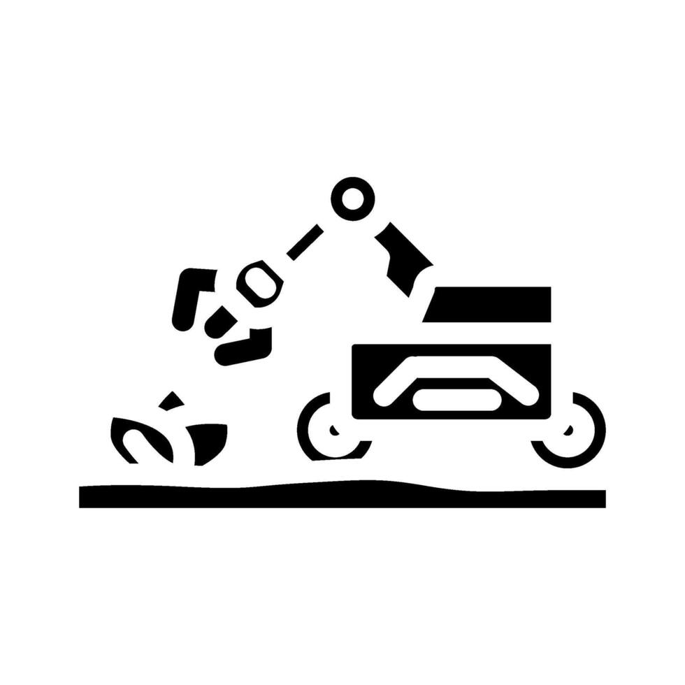 agricultural robot harvests glyph icon illustration vector