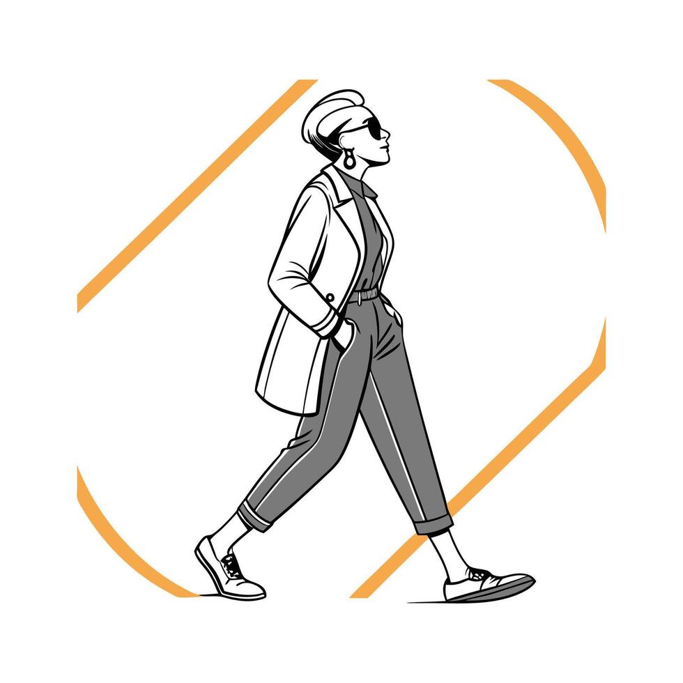 Elegant Bold Androgynous Model Design. vector