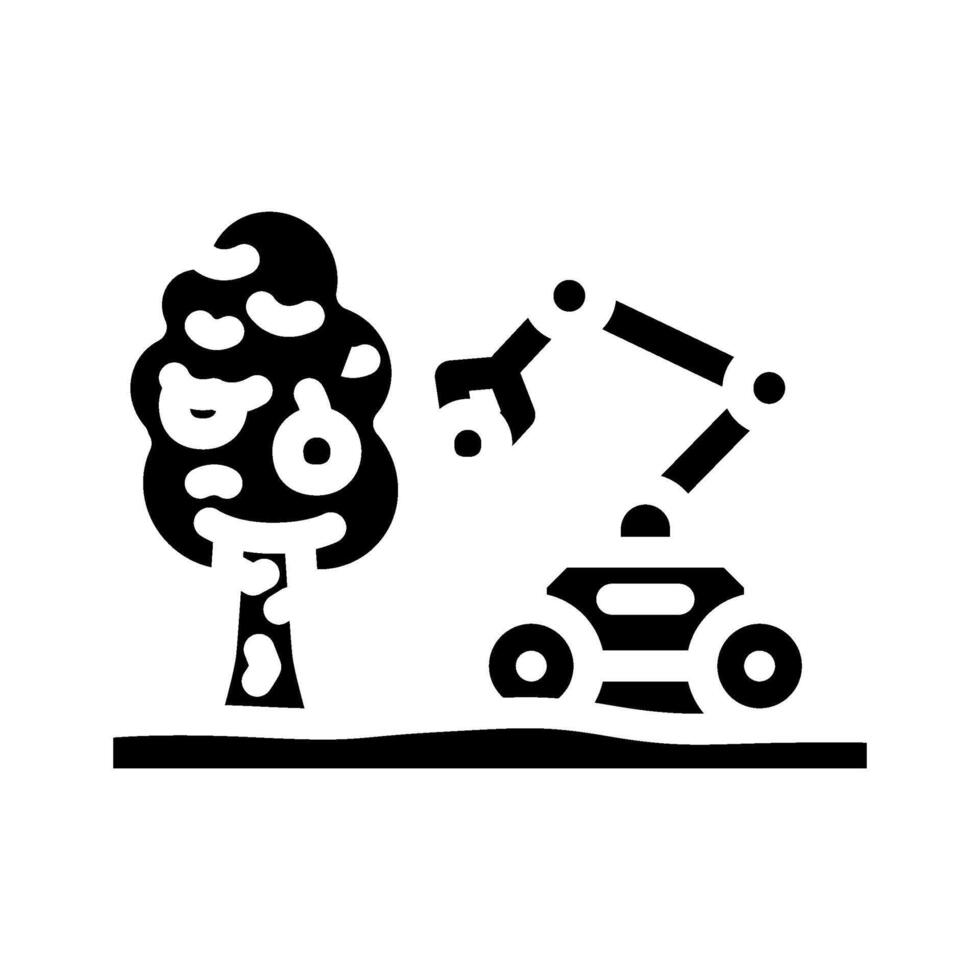 robotic arm crops robot harvests glyph icon illustration vector