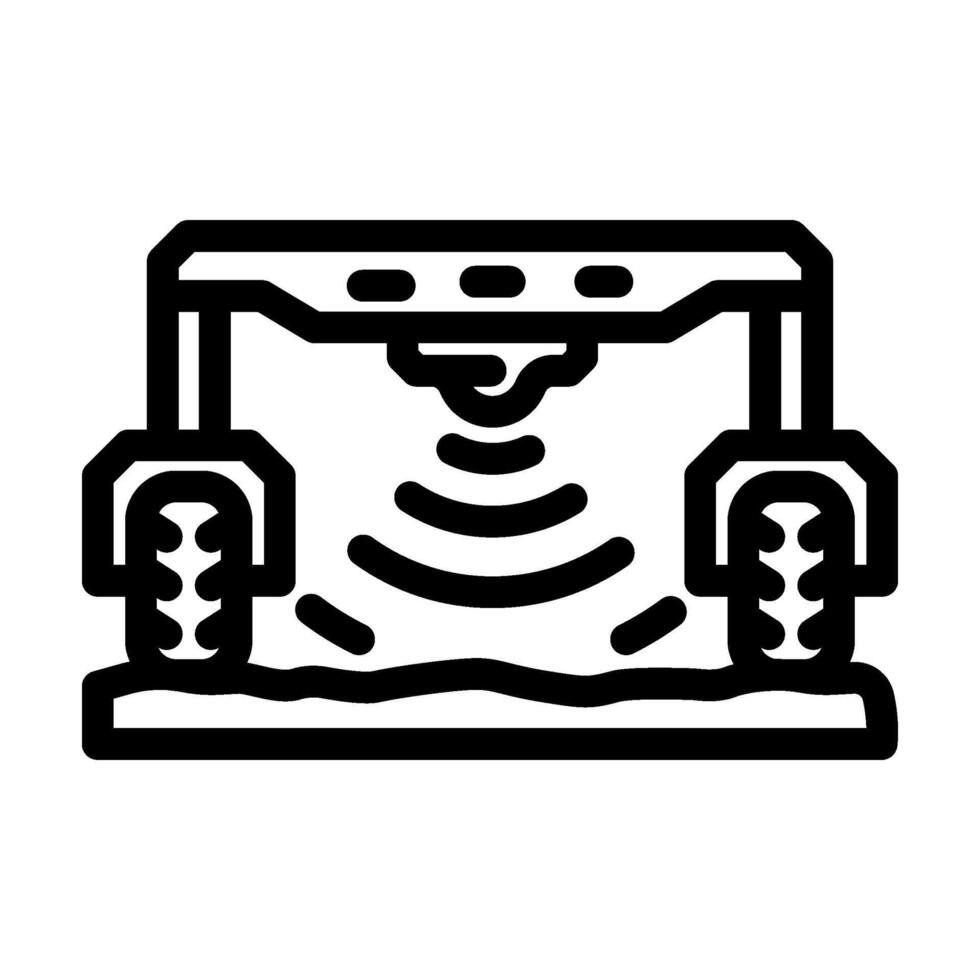 field scanning robot harvests line icon illustration vector