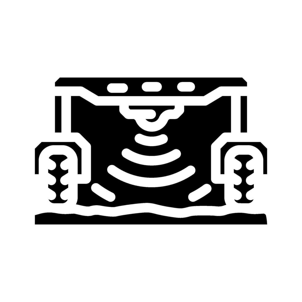 field scanning robot harvests glyph icon illustration vector