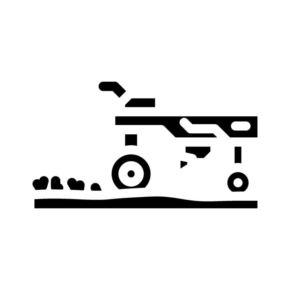 weeding robot harvests glyph icon illustration vector