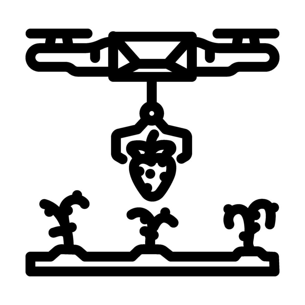 harvesting drone robot harvests line icon illustration vector