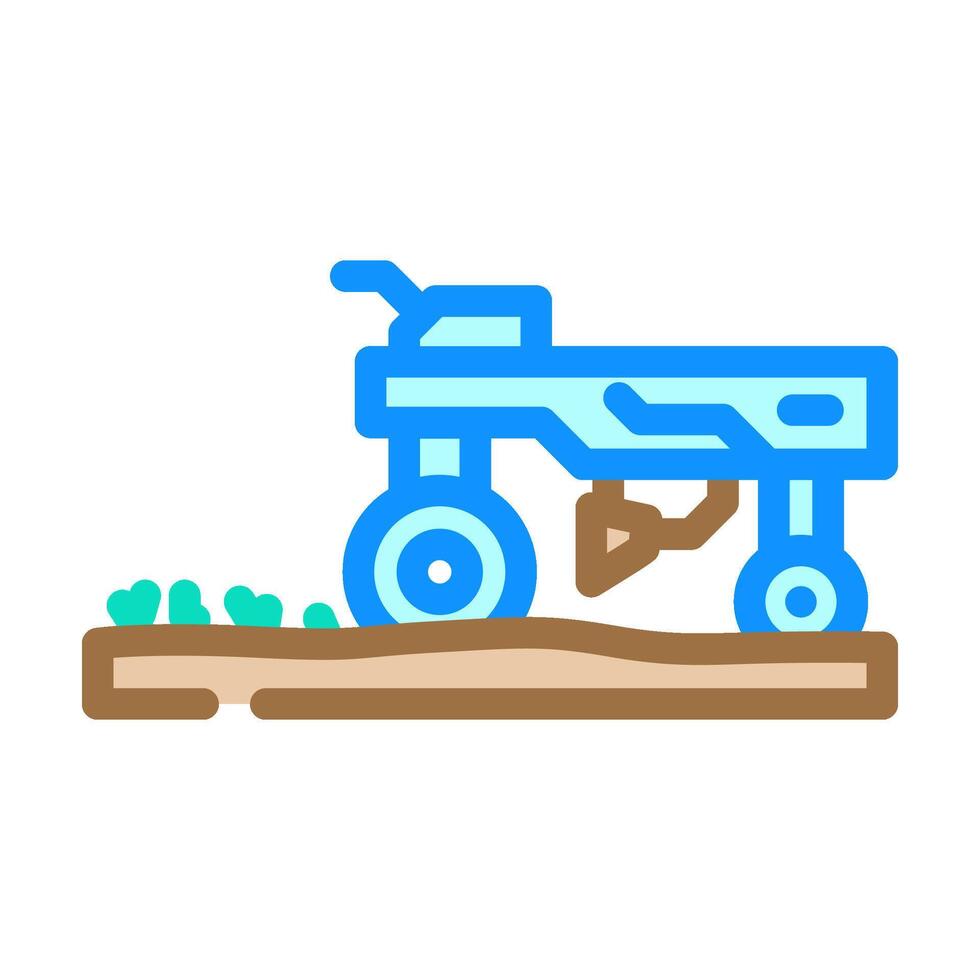 weeding robot harvests color icon illustration vector