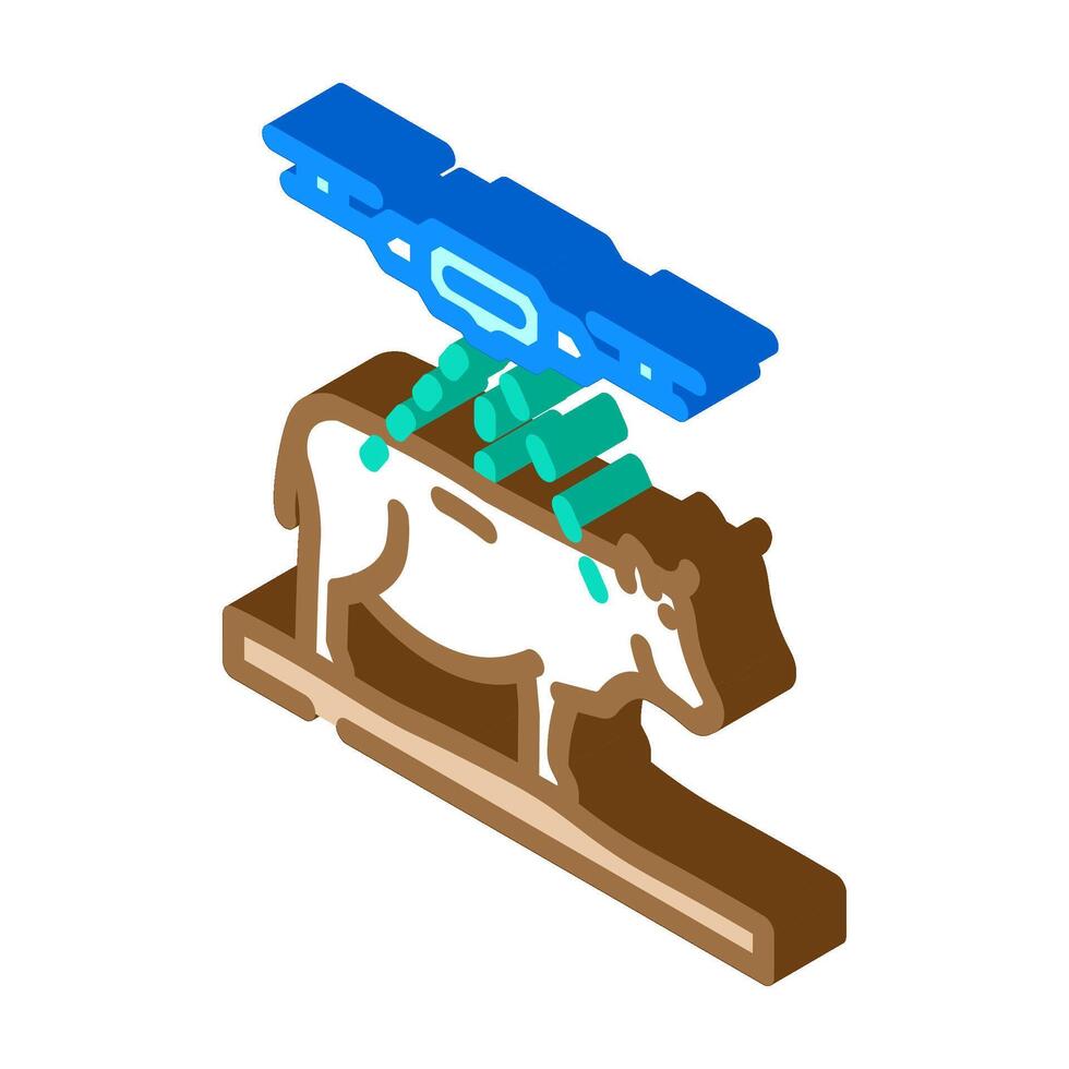 livestock monitoring robot harvests isometric icon illustration vector