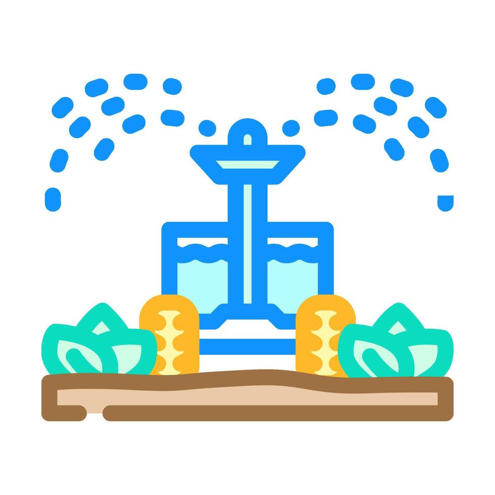 watering robot harvests color icon illustration vector