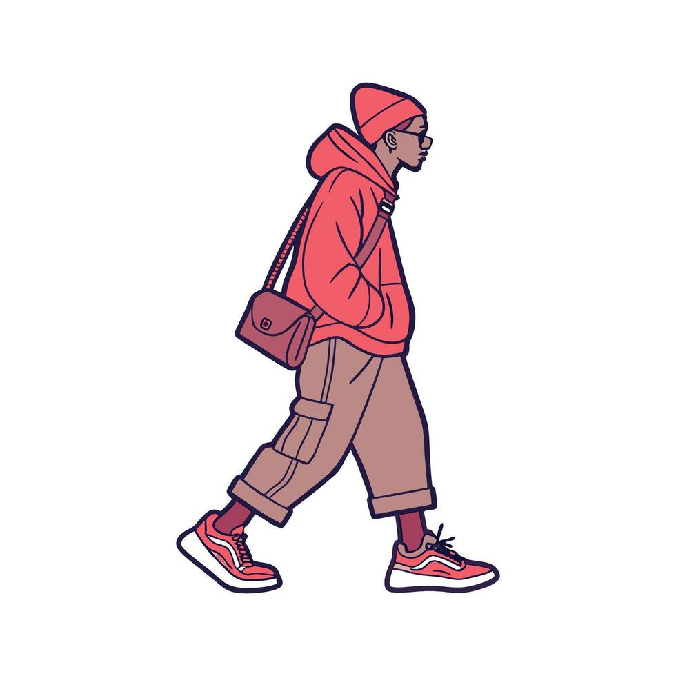 Daring Urban Streetwear Model Design. vector