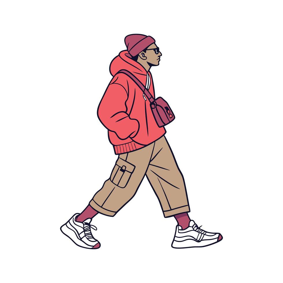 Charming Urban Streetwear Model Design. vector