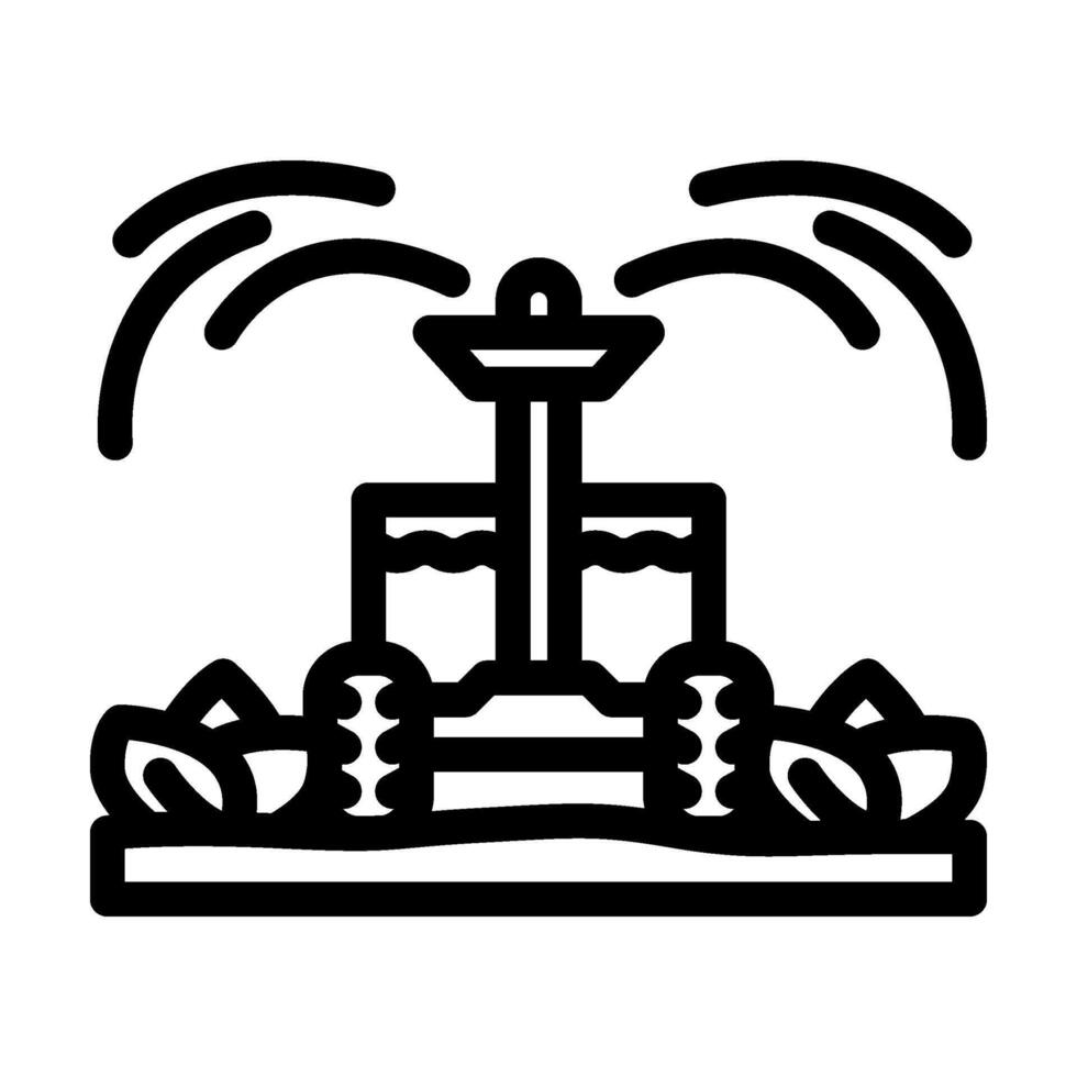watering robot harvests line icon illustration vector