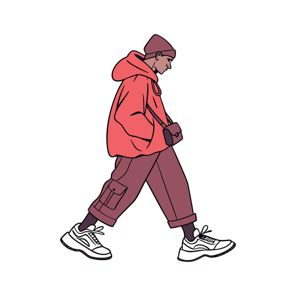 Urban Streetwear Fashion Model for Designs. vector