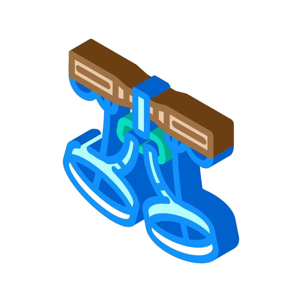 harness rock climbing isometric icon illustration vector