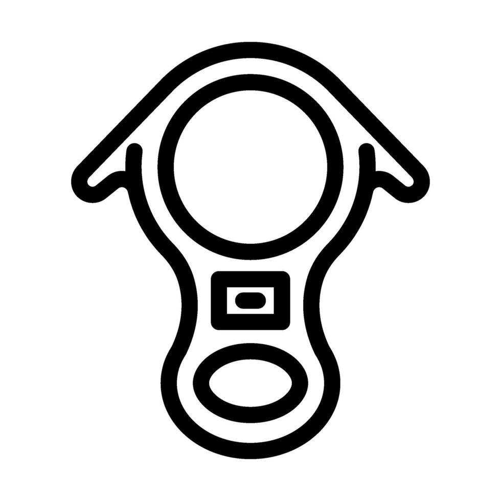 rappel device rock climbing line icon illustration vector