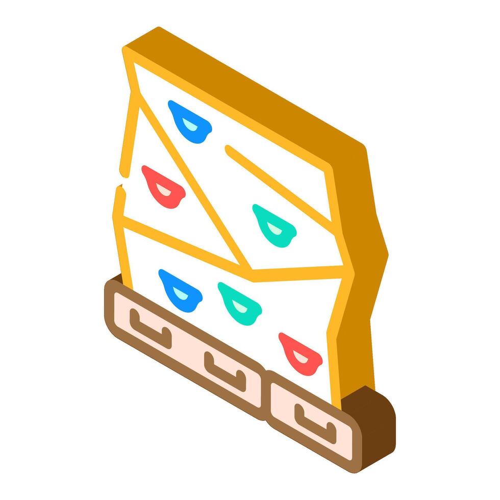 crash pad bouldering rock climbing isometric icon illustration vector