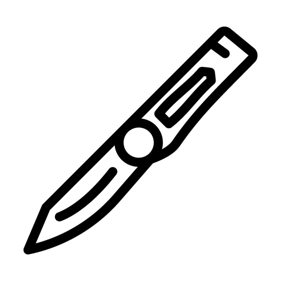 knife foldable rock climbing line icon illustration vector