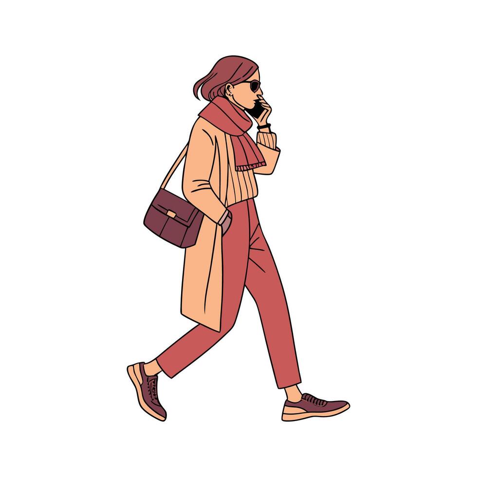 Casual Cashmere Sweater Fashion Model. vector