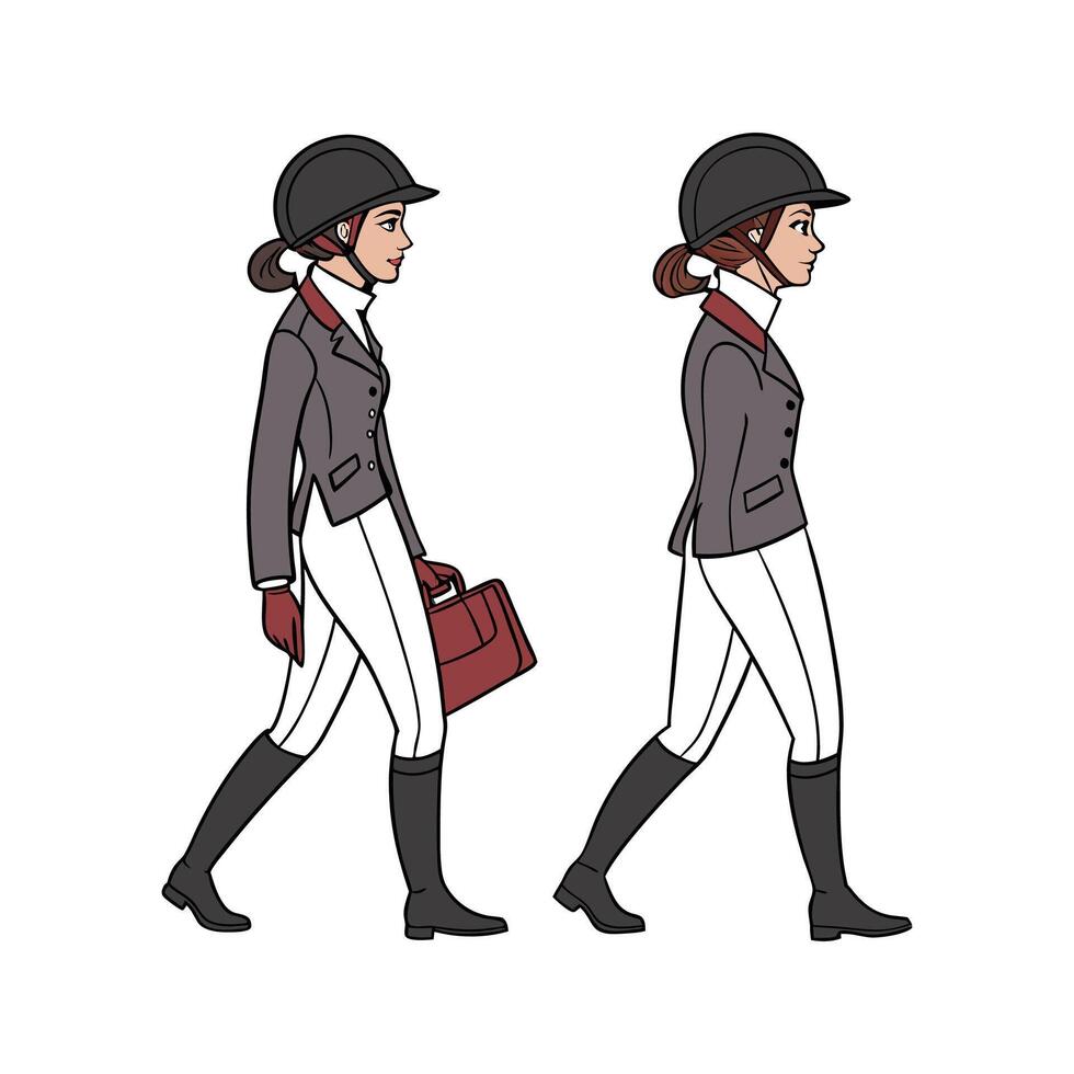 Stylish Equestrian Fashion Model. vector
