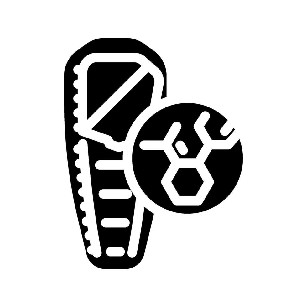 synthetic sleeping bag glyph icon illustration vector