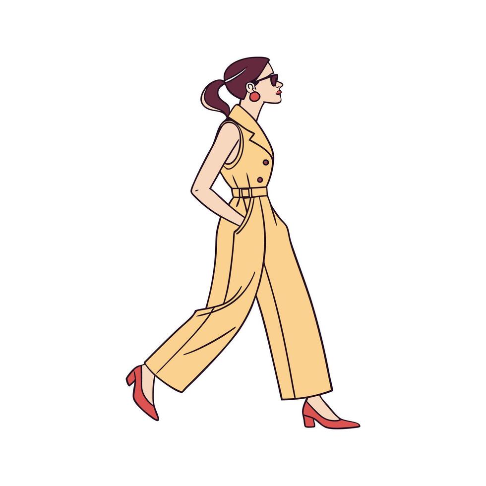 Polished Jumpsuit Fashion Model Design 1. vector