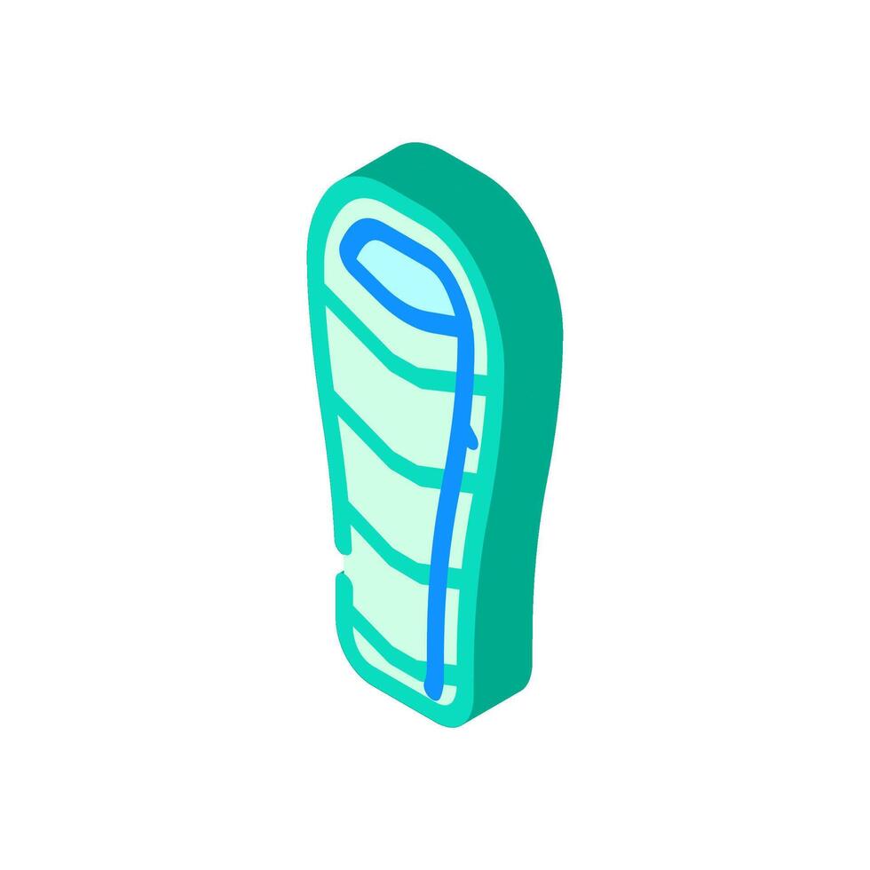 tapered sleeping bag isometric icon illustration vector