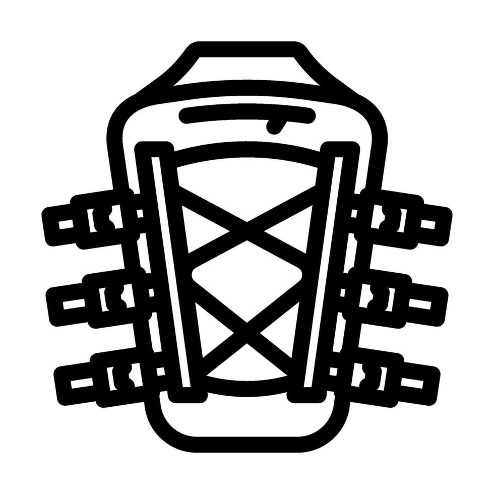 deck bag kayak water trip tourism line icon illustration vector
