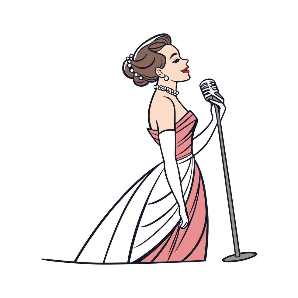 Charming Hollywood Glamour Model Design 1. vector