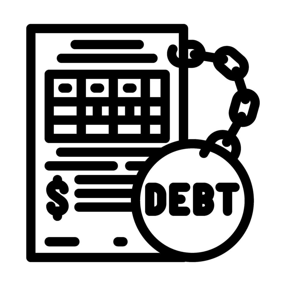 debt management budget planning line icon illustration vector