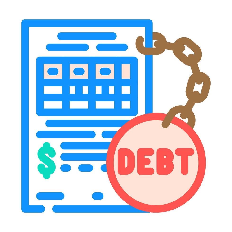 debt management budget planning color icon illustration vector